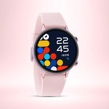 Reflex Play Plus- Smart Watch With Pink Strap, Amoled Display, Period Tracker, & BT Calling