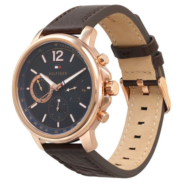 Tommy Hilfiger Quartz Multifunction Blue Dial Leather Strap Watch for Men - image number 2
