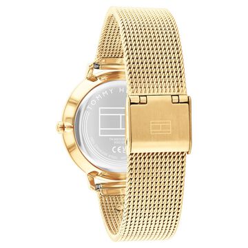 Tommy Hilfiger Quartz Multifunction Green Dial Golden Stainless Steel Strap Watch For Women