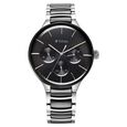 Titan Ceramic Fusion Quartz Multifunction Black Dial Silver Dual-Toned Stainless Steel Bracelet Watch for Men - image number 1