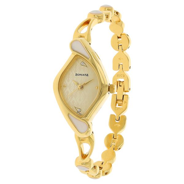 Sonata Quartz Analog Champagne Dial Metal Strap Watch for Women - image number 1