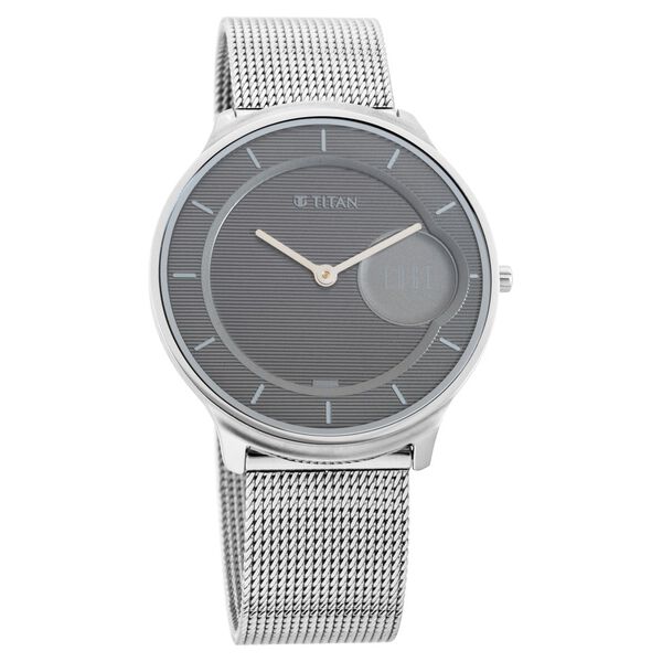 Titan Minimals Grey Dial Analog Stainless Steel Strap Watch for Men - image number 1