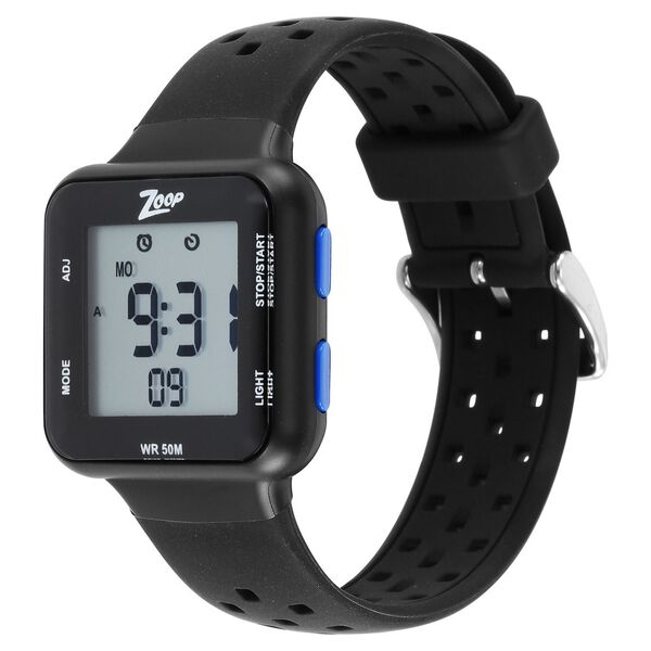 Zoop Digital Round Shaped Dial Black Silicone Strap Watch For Kids - image number 3