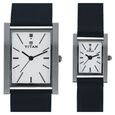 Titan Quartz Analog White Dial Watch for Couple - image number 0