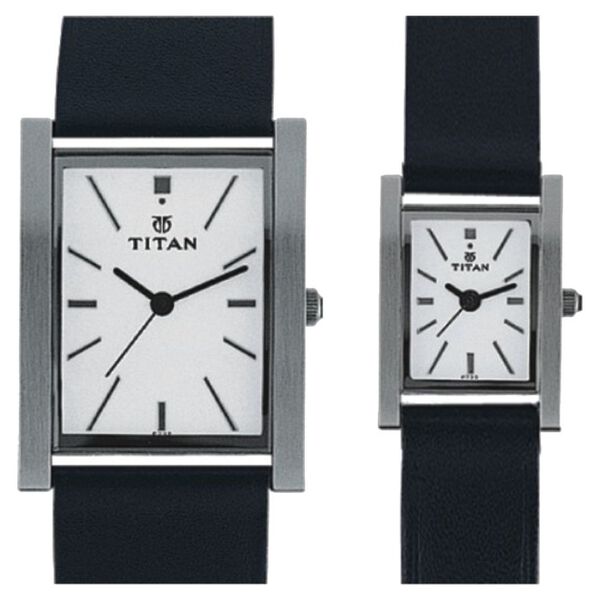 Titan Quartz Analog White Dial Watch for Couple - image number 0