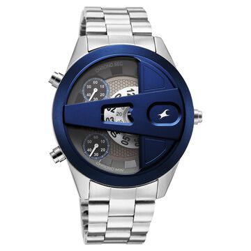 Fastrack Overdrive Chronograph Micromotor White Dial Silver Stainless Steel Strap Watch For Guys