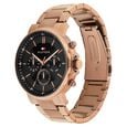 Tommy Hilfiger Quartz Multifunction Black Dial Brown Stainless Steel Strap Watch For Men - image number 1