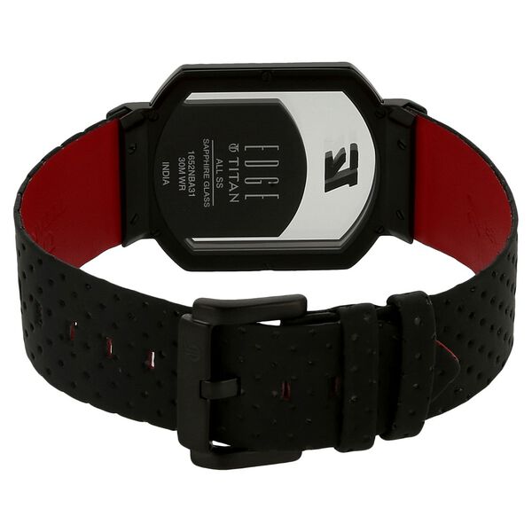 Titan Edge Quartz Analog Black Dial Black Leather Strap Watch For Men - image number 3