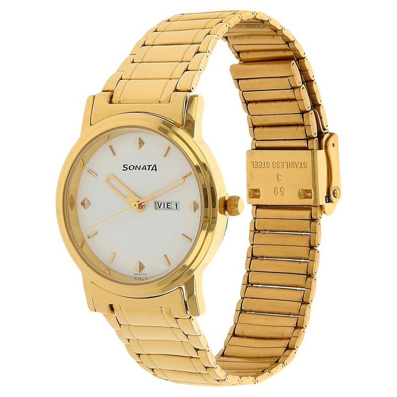 Sonata Quartz Analog White Dial Stainless Steel Strap Watch for Men - image number 1