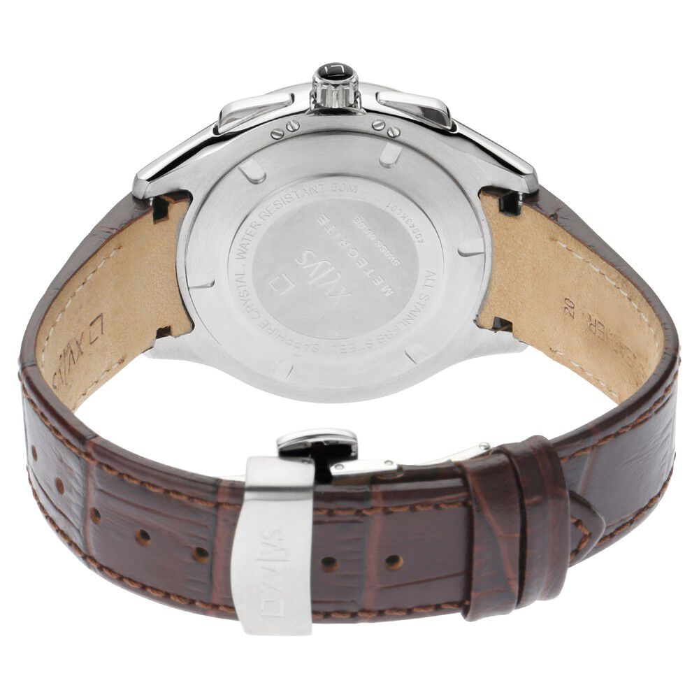 Buy Online Xylys Swiss Chronograph Brown Leather Strap and Silver