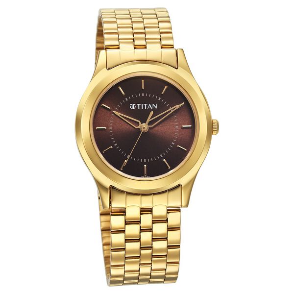 Titan Karishma Zing Quartz Analog Brown Dial Stainless Steel Strap Watch for Men - image number 1