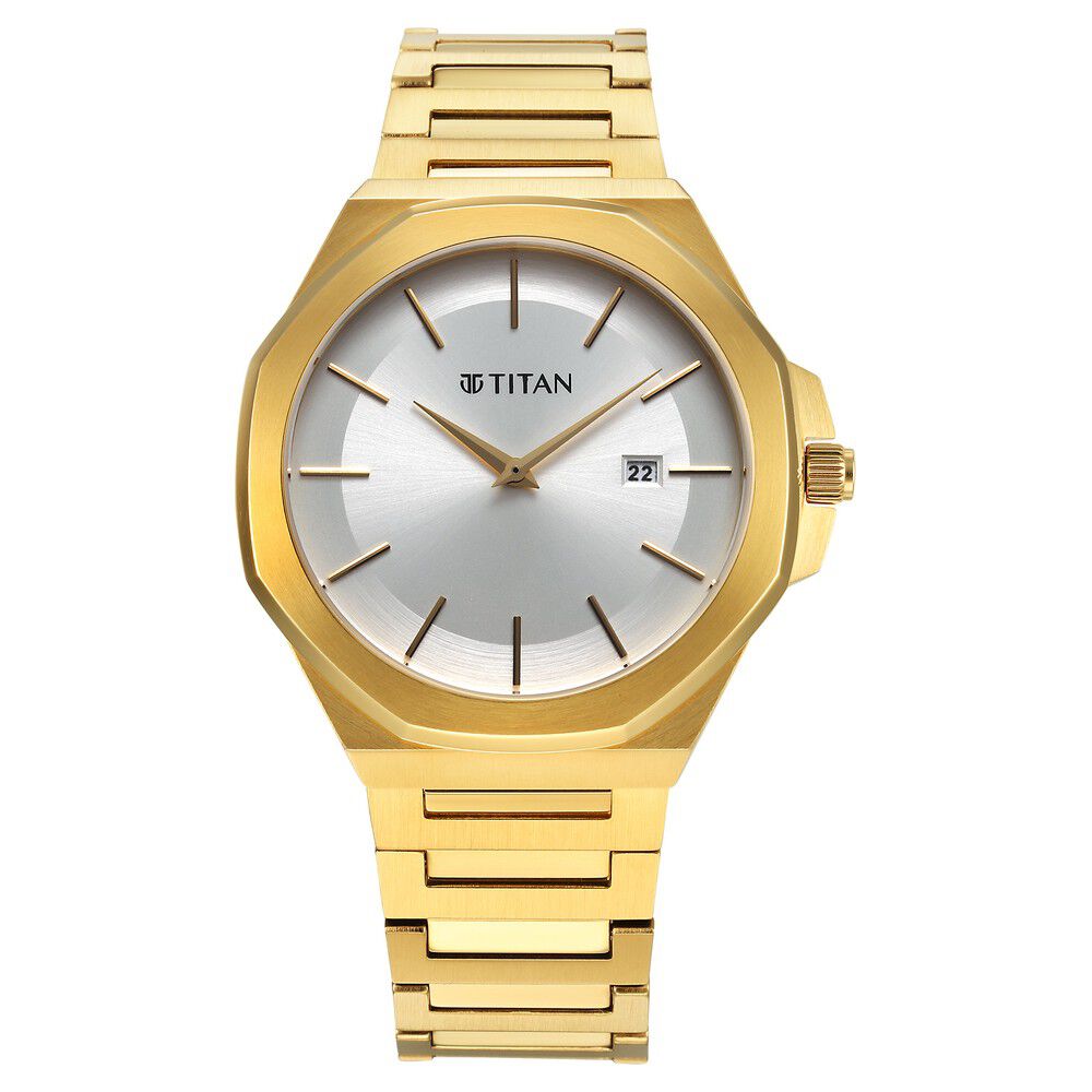 Men slim steel quartz watch top