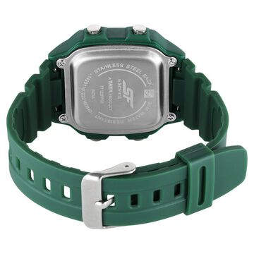 SF Digital Dial Green PU Strap Watch For Unisex