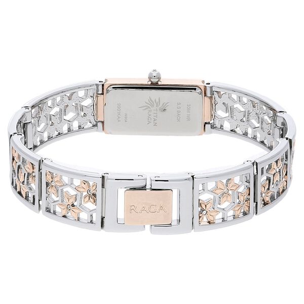 Titan Raga Weaves Mother of Pearl Dial Analog Stainless Steel Strap Watch for Women - image number 3