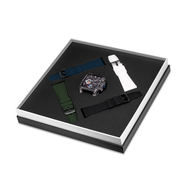 Police Quartz Chronograph Black Dial Multicoloured Color Silicone Strap Watch For Men - image number 0