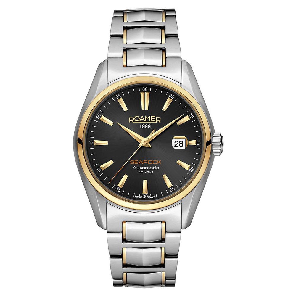 Roamer Searock Automatic Quartz Analog with Date Black Dial Two Toned Stainless Steel Strap Watch For Men-image-47
