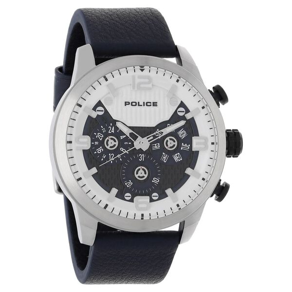 Police Quartz Multifunction Silver Dial Leather Strap Watch for Men - image number 1