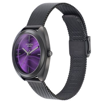 Sonata Poze Quartz Analog Purple Dial Metal Strap Watch for Women