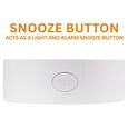 Titan Alarm Clock - Analog Round Table Clock With Digital Lcd Screen For Temperature Humidity, White Dial And Case - image number 5