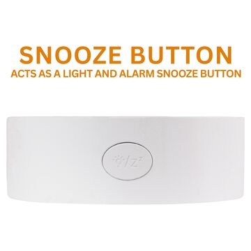 Titan Alarm Clock - Analog Round Table Clock With Digital Lcd Screen For Temperature Humidity, White Dial And Case