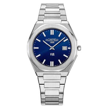 Roamer Quartz Analog with Date Blue Dial Silver Stainless Steel Strap Watch For Men