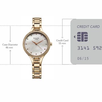 Titan Raga Showstopper Quartz Analog Mother Of Pearl Dial Metal Strap Watch For Women