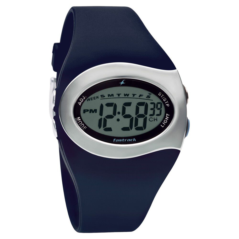 Buy Online Fastrack Digital Grey Dial Plastic Strap Watch for Girls na4056pp03 Titan