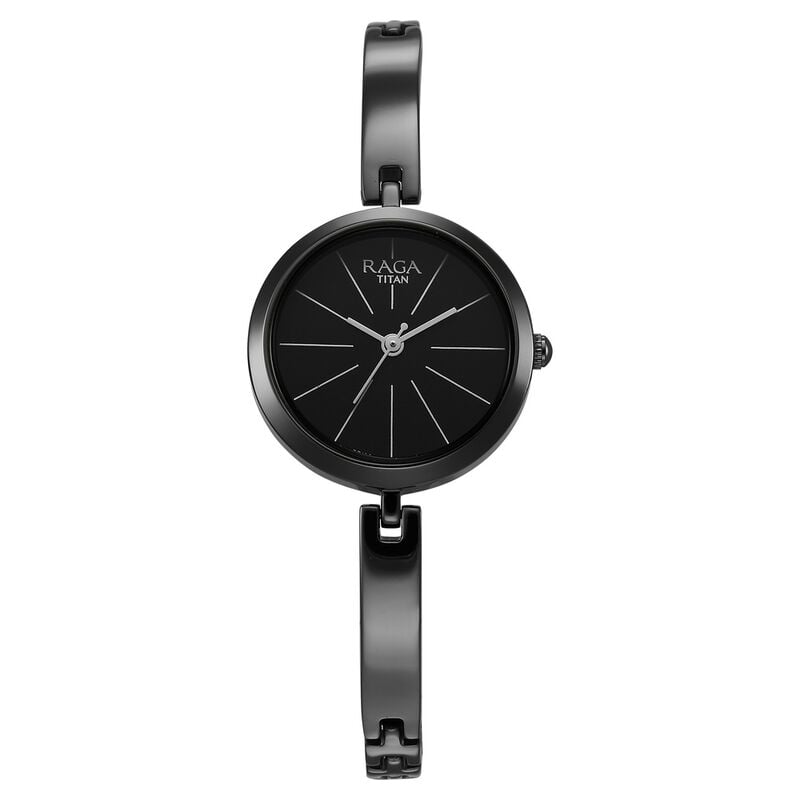 Titan Raga Viva Quartz Analog Black Dial Grey Metal Strap Watch for Women - image number 0