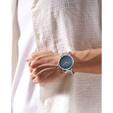 Fastrack Stunners X Quartz Analog Blue Dial Stainless Steel Strap Watch For Guys