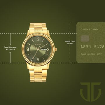 Titan Karishma Green Dial Analog Stainless Steel Strap watch for Men