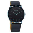 Sonata Sleek Quartz Analog Black Dial Black Leather Strap Watch For Men
