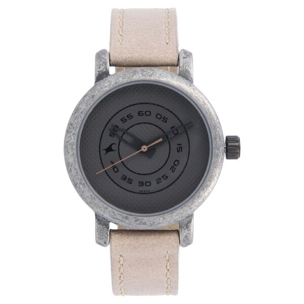 Fastrack Quartz Analog Grey Dial Leather Strap Watch for Girls - image number 0