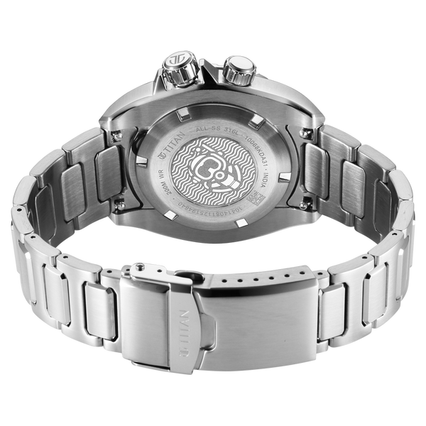 Titan Zero Hour Diver's 200m Analog with Blue Dial Silver Stainless Steel Strap Watch for Men - image number 4