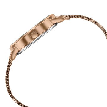 Poze By Sonata Quartz Analog Wine Red Dial Rose Gold Metal Strap Watch For Women