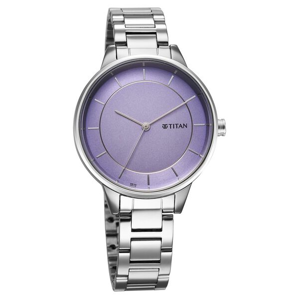 Titan Razzle Dazzle Quartz Analog Mauve Dial Stainless Steel Strap Watch For Women - image number 1