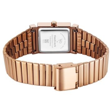 Vyb Showstopper By Fastrack Quartz Analog Green Dial Rose Gold Stainless Steel Strap Watch For Girls