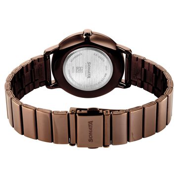 Sonata Sleek Women Bronze Sunray Dial Ultra-Slim Brown Metal Watch