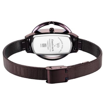 Vyb Charmer By Fastrack Quartz Analog Brown Dial Brown Stainless Steel Strap Watch For Girls