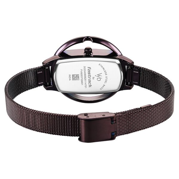 Vyb Charmer By Fastrack Quartz Analog Brown Dial Brown Stainless Steel Strap Watch For Girls - image number 6