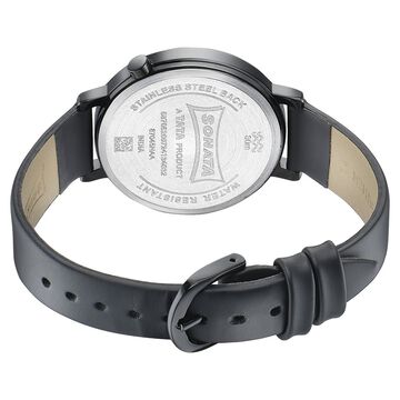Sonata Elegent Essentials Quartz Analog Silver Dial Leather Strap Watch For Women