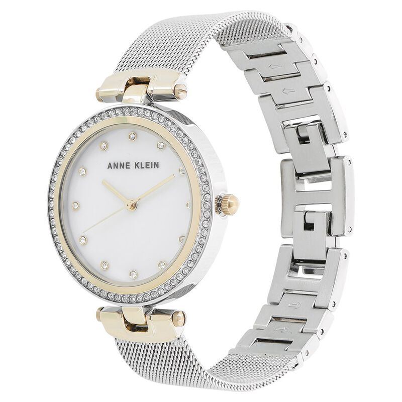 Anne Klein Quartz Analog Mother of Pearl Dial Metal Strap Watch for Women - image number 1