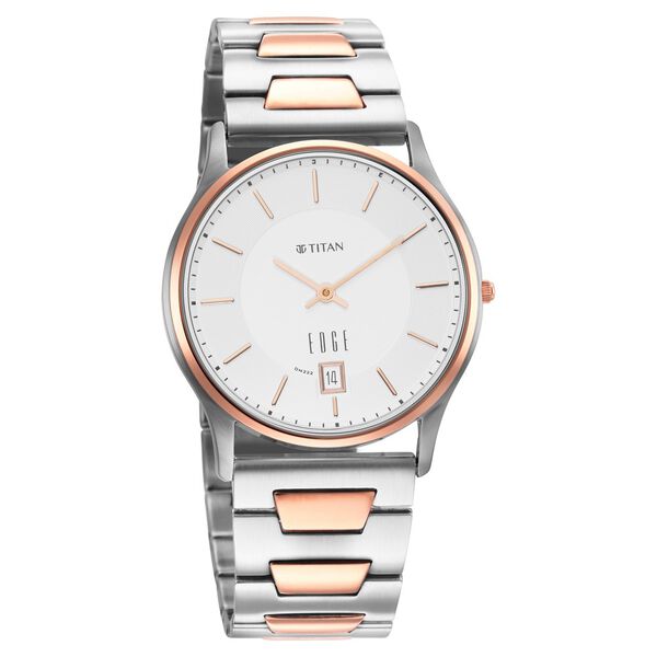 Titan Quartz Analog Silver Dial Stainless Steel Strap Watch for Men - image number 1