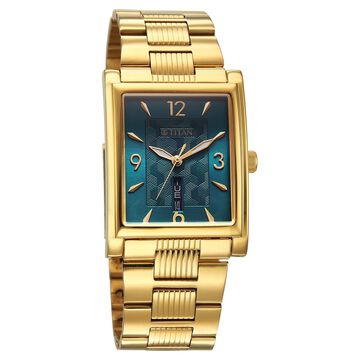 Titan Karishma Wedding Edit Analog with Day Date With Green Dial Two Toned Stainless Steel Strap Watch for Men