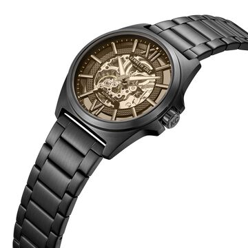 Kenneth Cole Automatic With Self Winding Automatic With Self Winding Black Dial Stainless Steel Strap Watch For Men