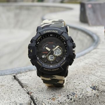 Fastrack Streetstyle Ana Digi watch with Camoflage look for Guys