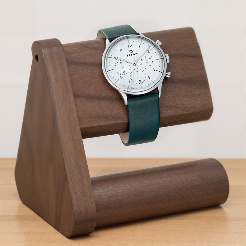 Buy Online Titan Quartz Multifunction White Dial Leather Strap