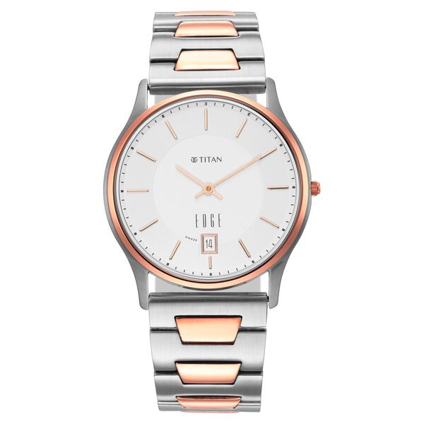 Titan Quartz Analog Silver Dial Stainless Steel Strap Watch for Men - image number 2