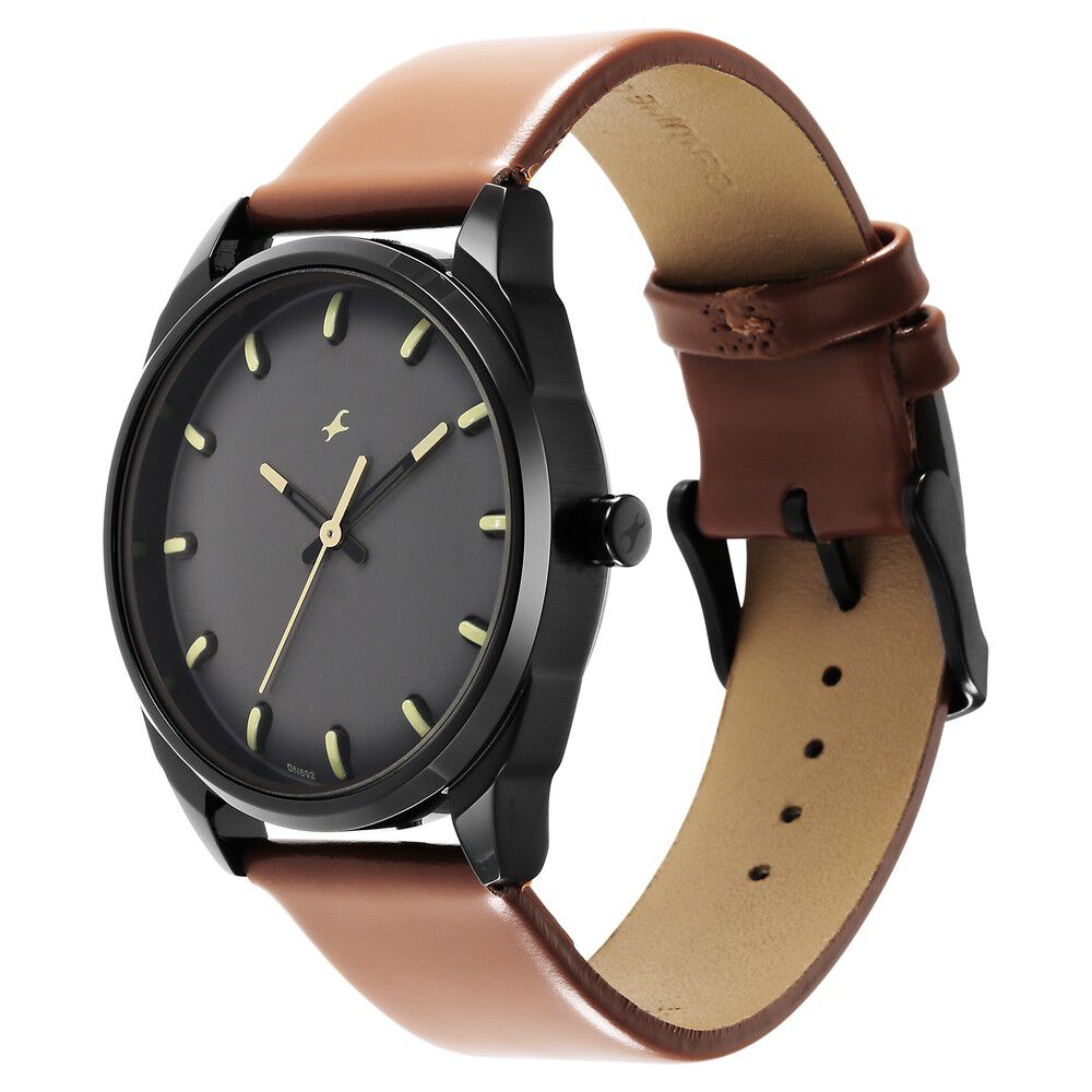 Buy Online Fastrack After Dark Brown Dial Leather Strap Watch for Guys ns3273nl03 Titan