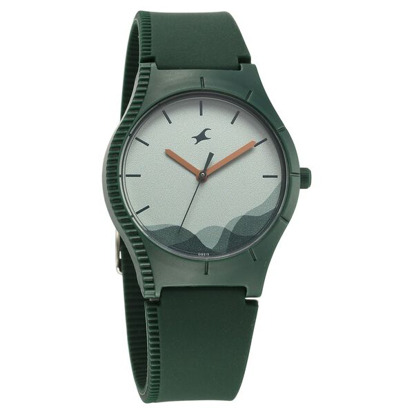 Fastrack Tees Wanderlust Quartz Analog Green Dial Silicone Strap Watch for  Girls