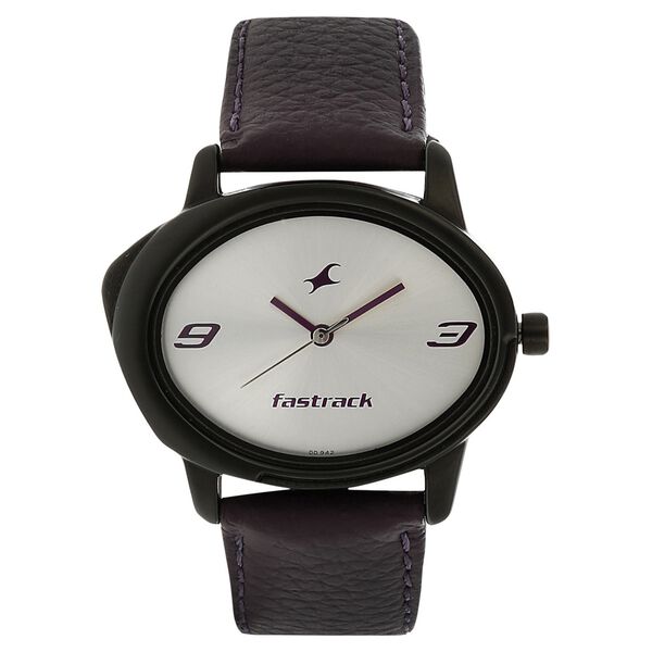 Fastrack Quartz Analog Silver Dial Leather Strap Watch for Girls - image number 0